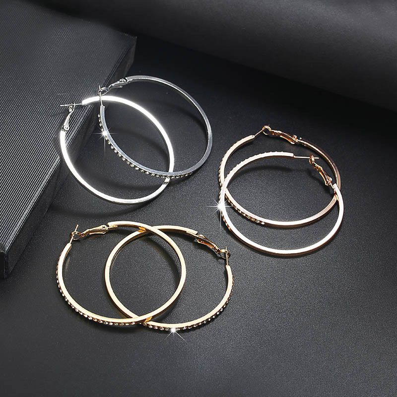 Iced Big Round Hoop Earrings