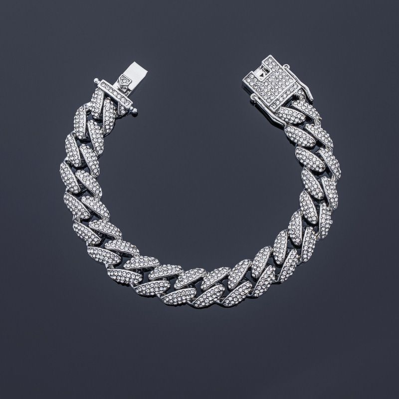 12mm Diamond Micro Paved Cuban Bracelet