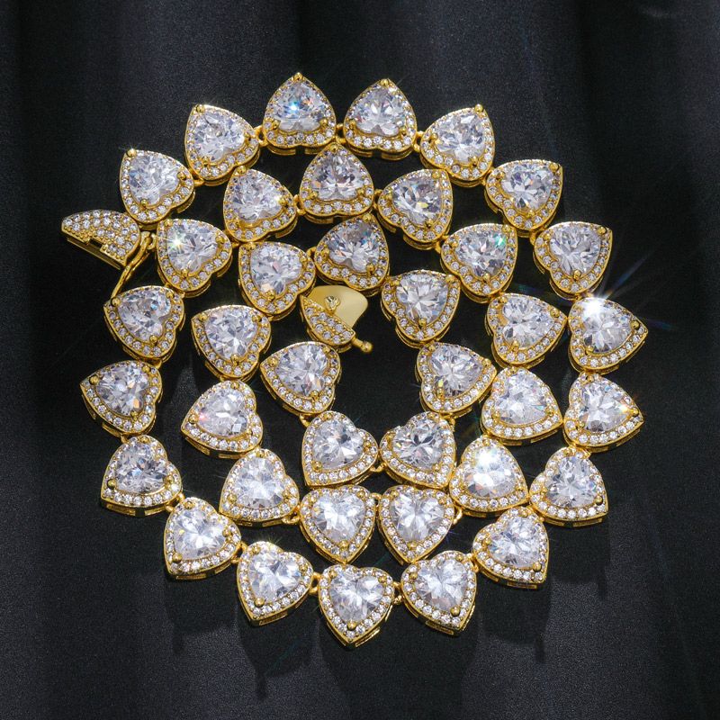 10mm Heart Cluster Tennis Chain Choker