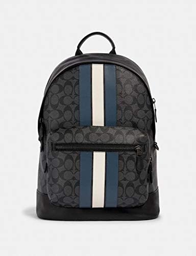 Coach West Backpack in Signature Canvas with Varsity Stripe, 3001